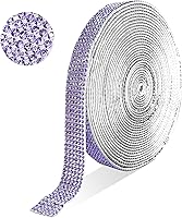 Vista 10 de Tiras autoadhesivas de diamantes de imitación de cristal AB, 6 filas de 6 yardas con diamantes de imitación de 0.079 pulgadas para manualidades