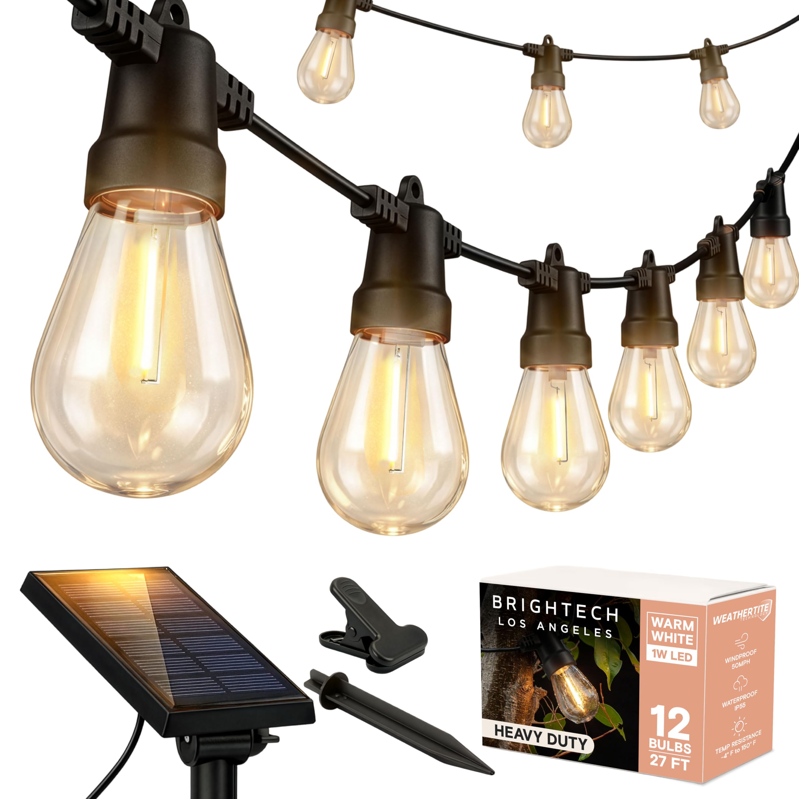 Brightech Ambience Pro Solar Powered Outdoor String Lights