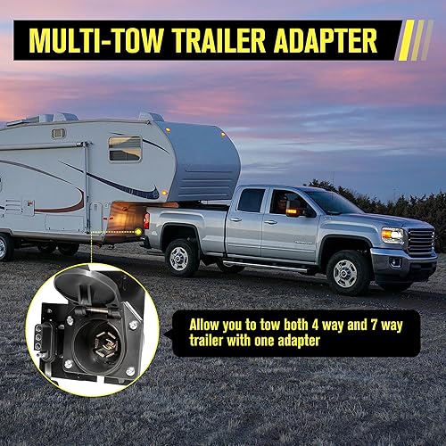 Miniatura 3 de Oyviny Adaptador de cableado de remolque multiremolque USCAR de 7 pines a hoja de 7 vías y plano de 4 vías para vehículos Ford, GM, Dodge, paquete