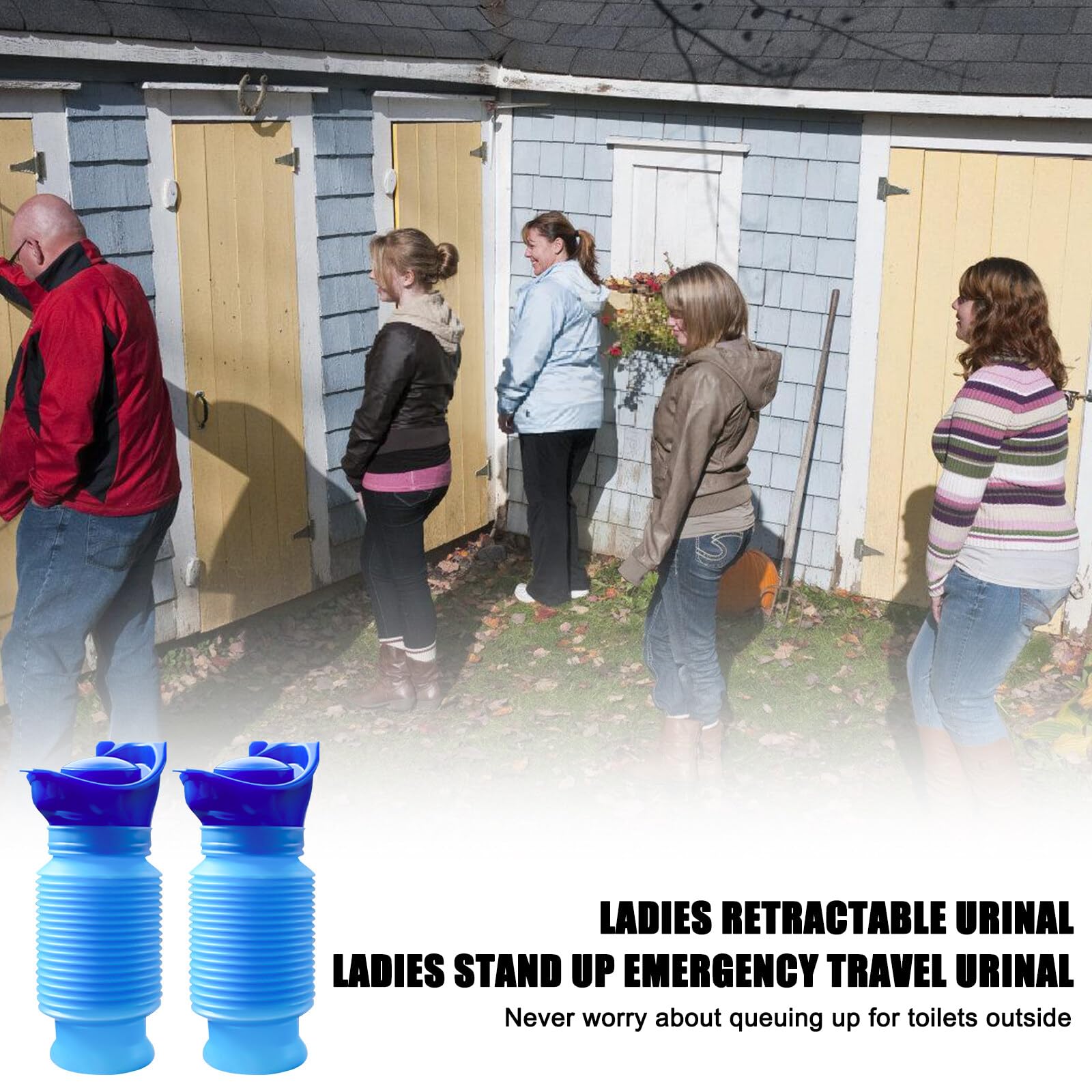 Lpluziyyds Schaalbaar urinoir, 2 stuks 750 ml draagbaar toilet voor auto, draagbare mini outdoor camping reizen krimpbaar persoonlijk mobiel toilet potje plasfles voor kinderen en volwassenen