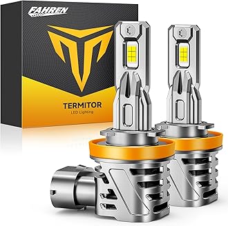 FAHREN 𝗡𝗲𝘄 𝗨𝗽𝗴𝗿𝗮𝗱𝗲𝗱 H11/H9/H8 LED Bulbs, 𝟰𝟲𝟬𝟬𝟬𝗟𝗠 𝟵𝟬𝟬% Super Brighter, Real 1:1 Mini Size with Cooling Fan, 6500K Cool White Plug and Play Fog Bulbs, 99% Canbus Ready, Pack of 2