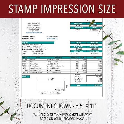 Miniatura 6 de Sello de firma personalizado, sube tu propio sello autoentintado (azul)