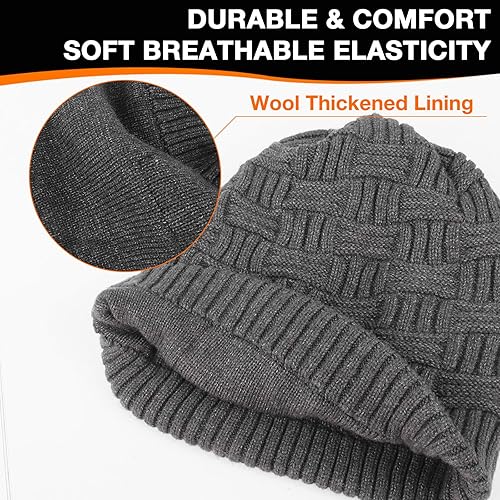 Miniatura 7 de DUKUSEEK Heated Hat, Electric Winter Heated Beanie Hat with 7.4V Rechargeable Battery for Men Women Grey Black