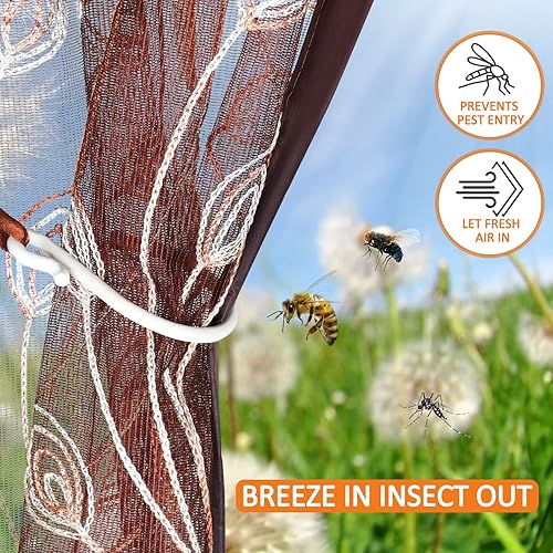 Miniatura 4 de Hommtina Puertas de malla magnética para puerta, pantalla de red para puerta con imán para patio delantero trasero, balcón, división de malla manos
