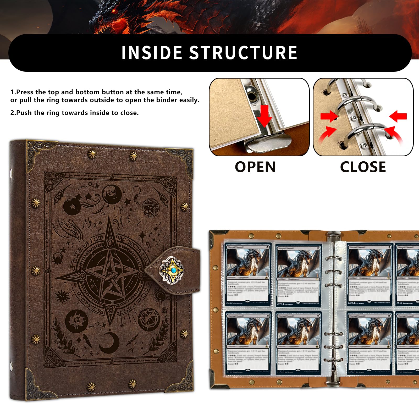 DUROTAN Classeur pour cartes à collectionner MTG/YGO/PTCG/cartes de jeu, peut contenir 240 cartes, album de cartes à collectionner de qualité supérieure pour cartes standard, jouets cadeaux pour