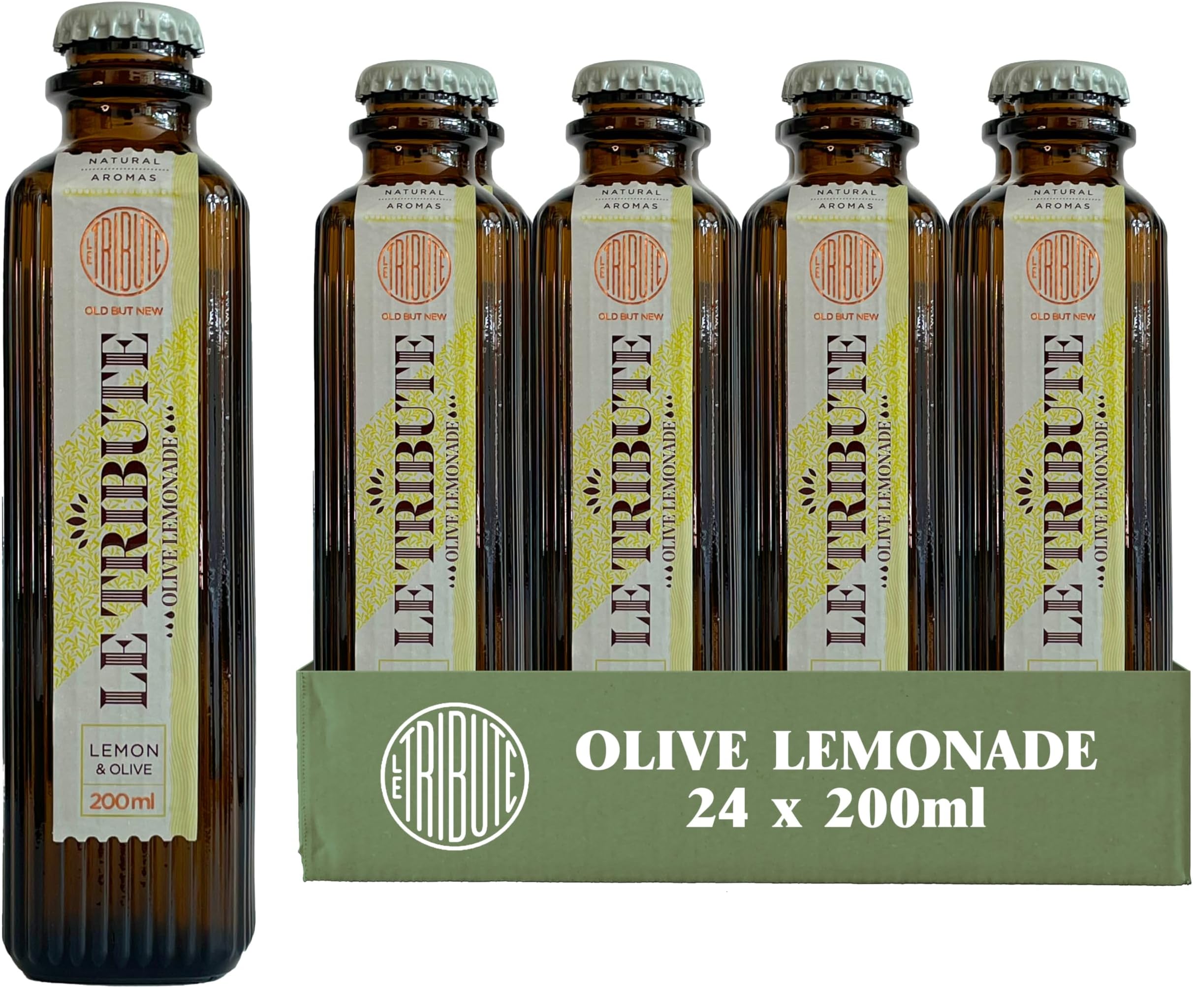Olive Lemonade | Case of 24 x 200ml Bottles | Multipack | Natural Ingredients | Made with Natural Lemon juice and hints of olive essence | Premium Cocktail Mixer