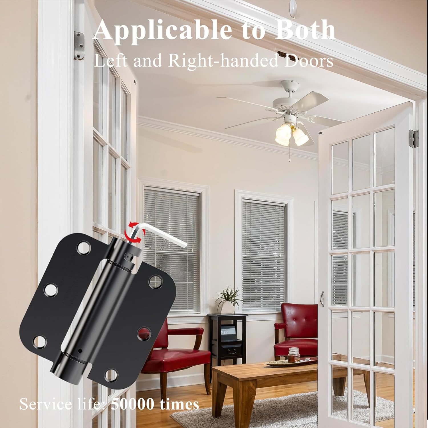 SOPHIA Automatic Self-Closing Door Hinge 3 Pack & Door Closer Grade 1 Combo Kit