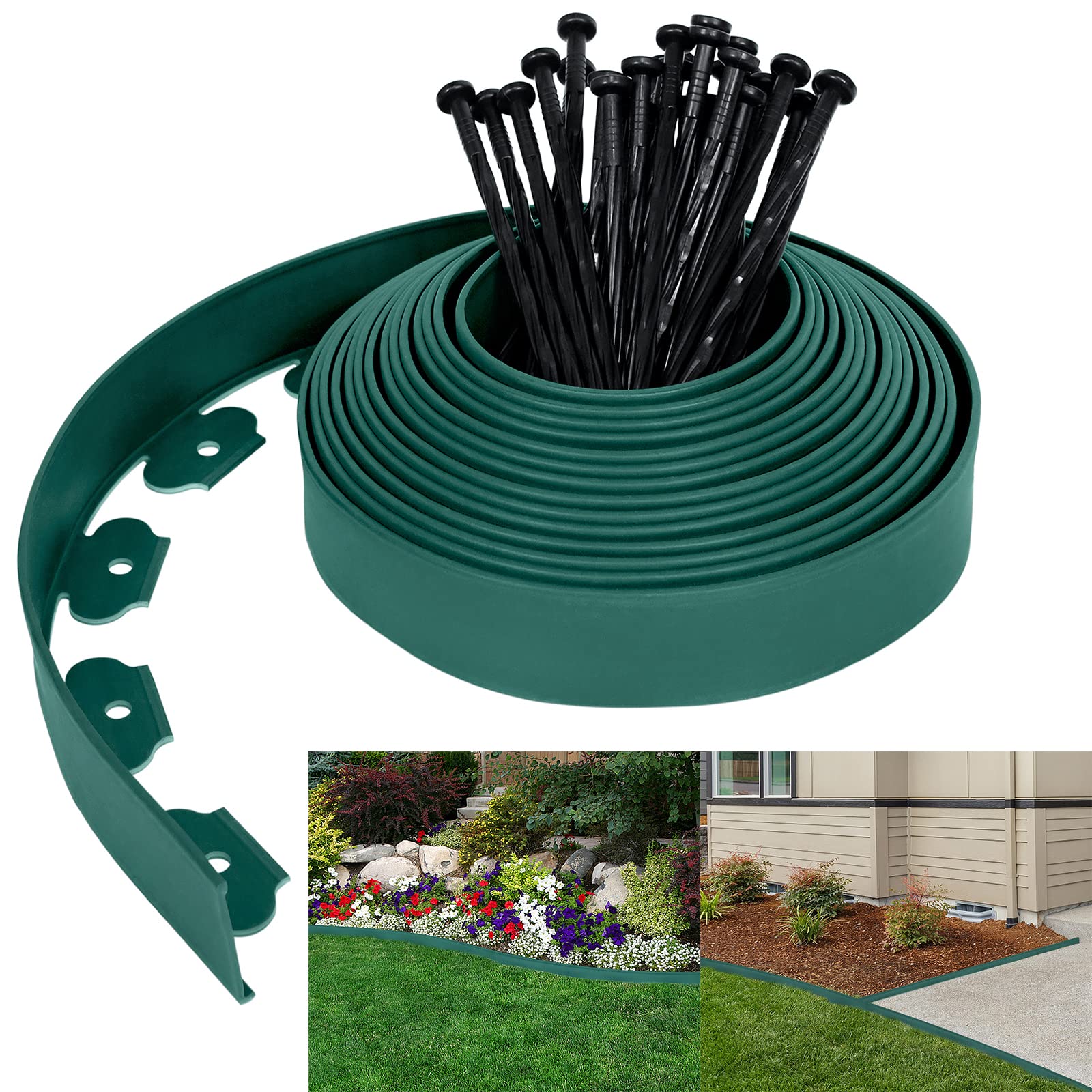 Bordo Flessibile Per Giardino 50m X 5cm - Recinzione Modulare Per Aiuole Con Picchetti, Nero - Foto 9
