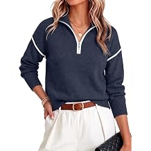 ANRABESS Cropped Sweaters for Women Quarter Zip Pullover 2026 Fall Outfits 