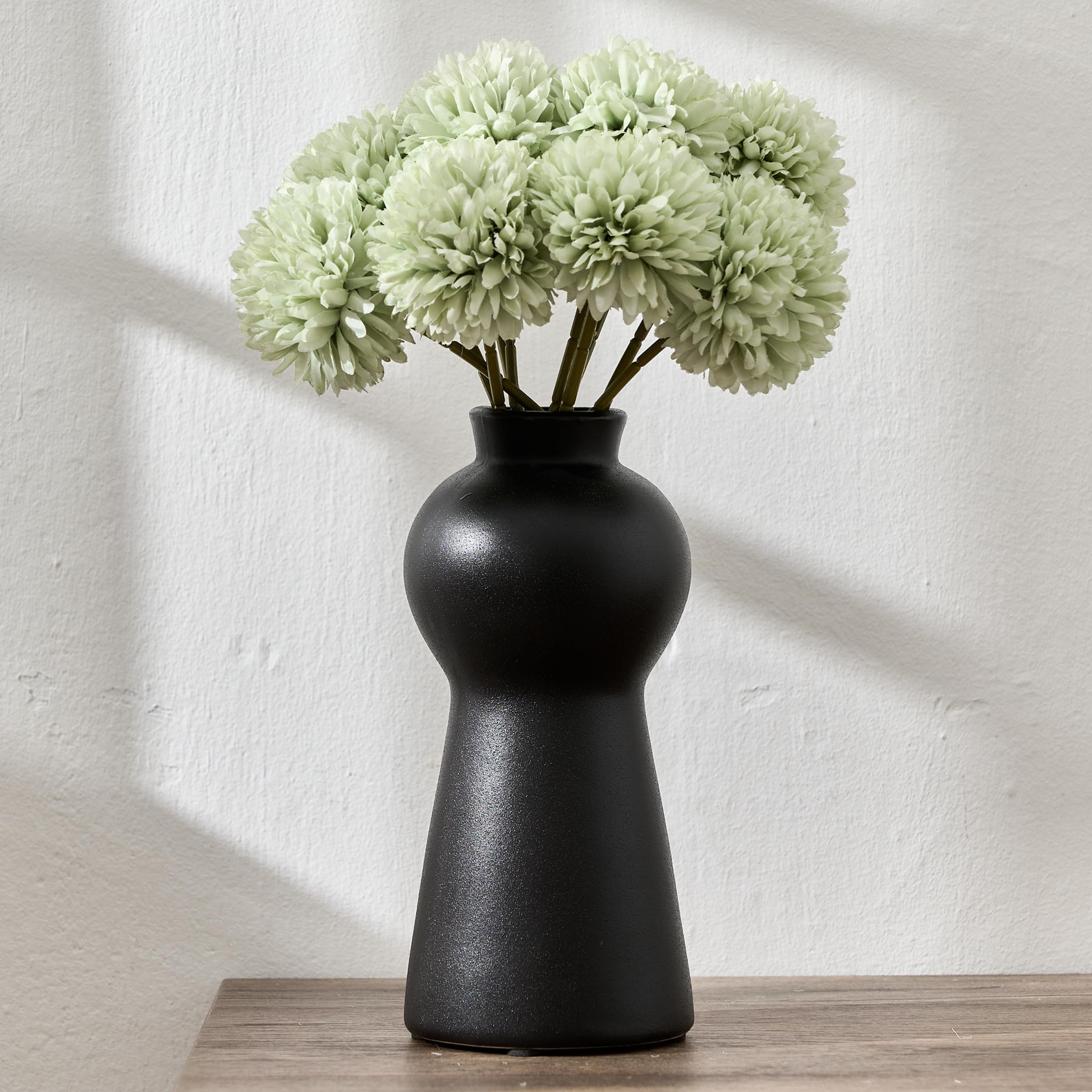 Ceramic Flower Vase, 7.5 Inch Cute Nordic Minimalist Vase Home Decor, Modern Aesthetic Farmhouse Decorative for Bouquet Pampas Grass Dried Fresh Flowers, Living Room, Table, Shelf, Fireplace