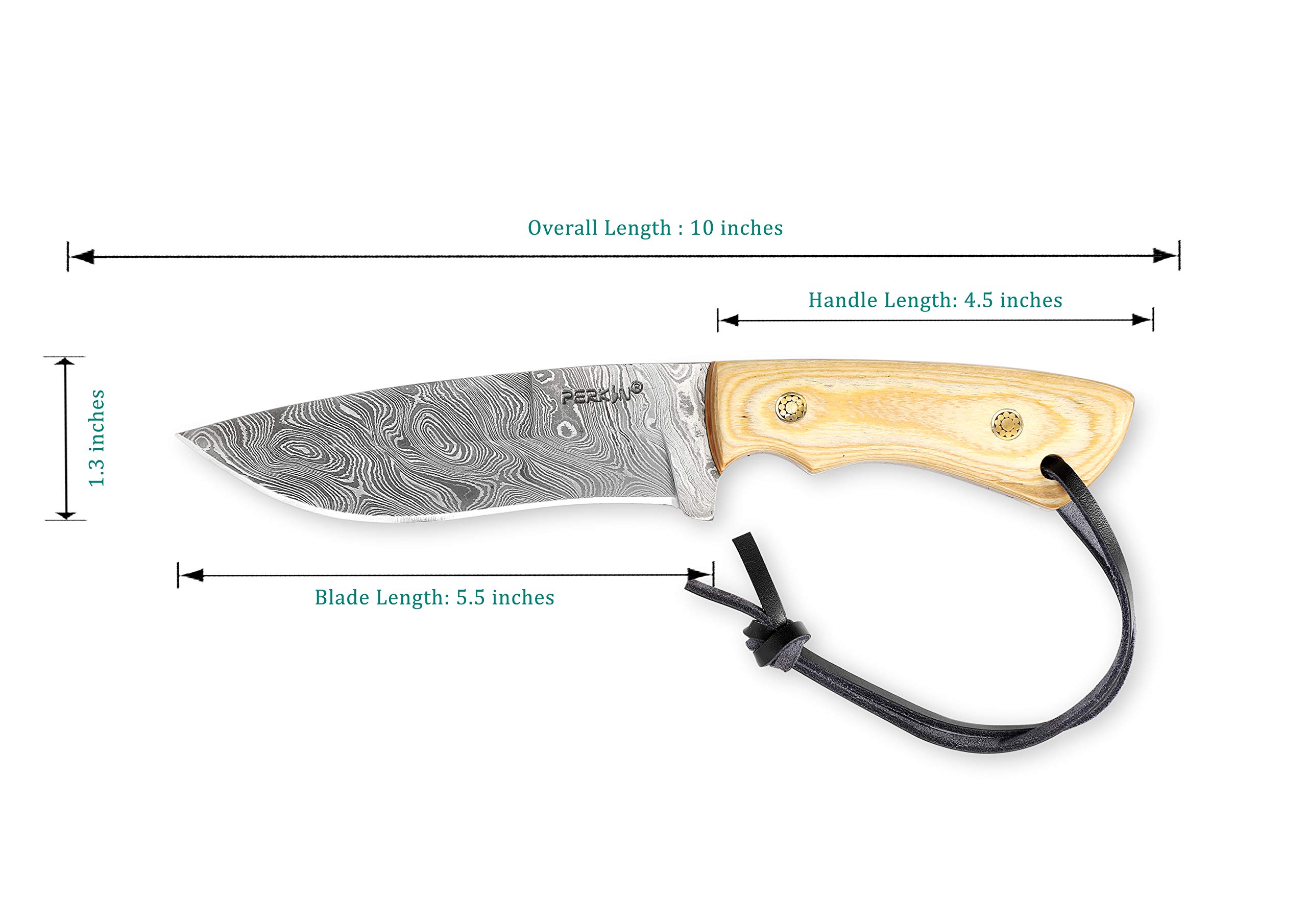 Cuchillo de caza – Cuchillo de caza hecho a mano de Damasco de espiga completa – obra de arte
