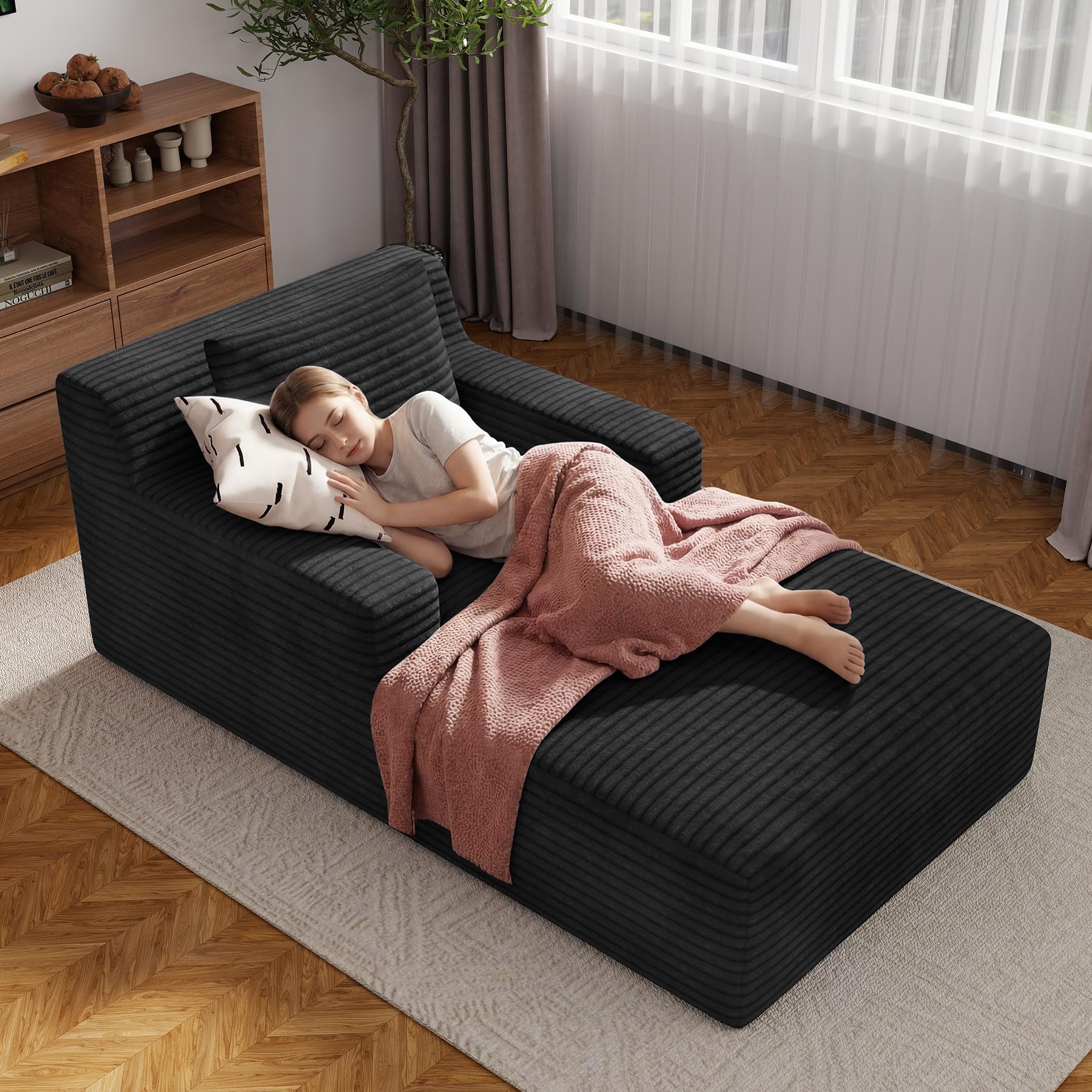 Aivermeil 177 Modular Sectional Cloud Couches with L Shaped Chaise, Upholstered Deep Seat Boneless Sofa for Living Room, Bedroom, No Assembly