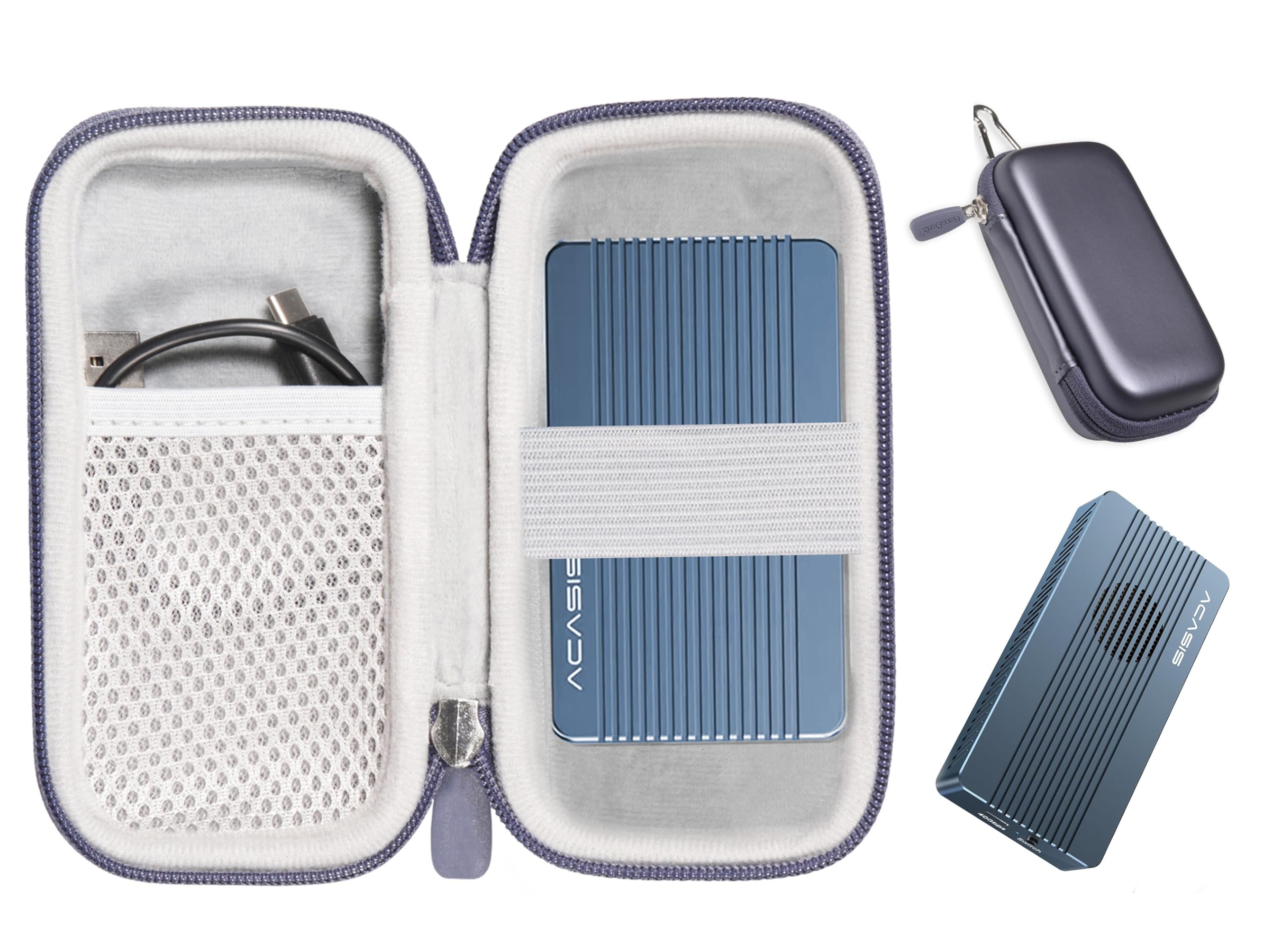 GETGEAR Portable Case compatible with ACASIS 80Gbps TB501 Pro, 40Gbps TBU405 Pro, TBU405 Air, TBU405 M.2 NVMe SSD Enclosure