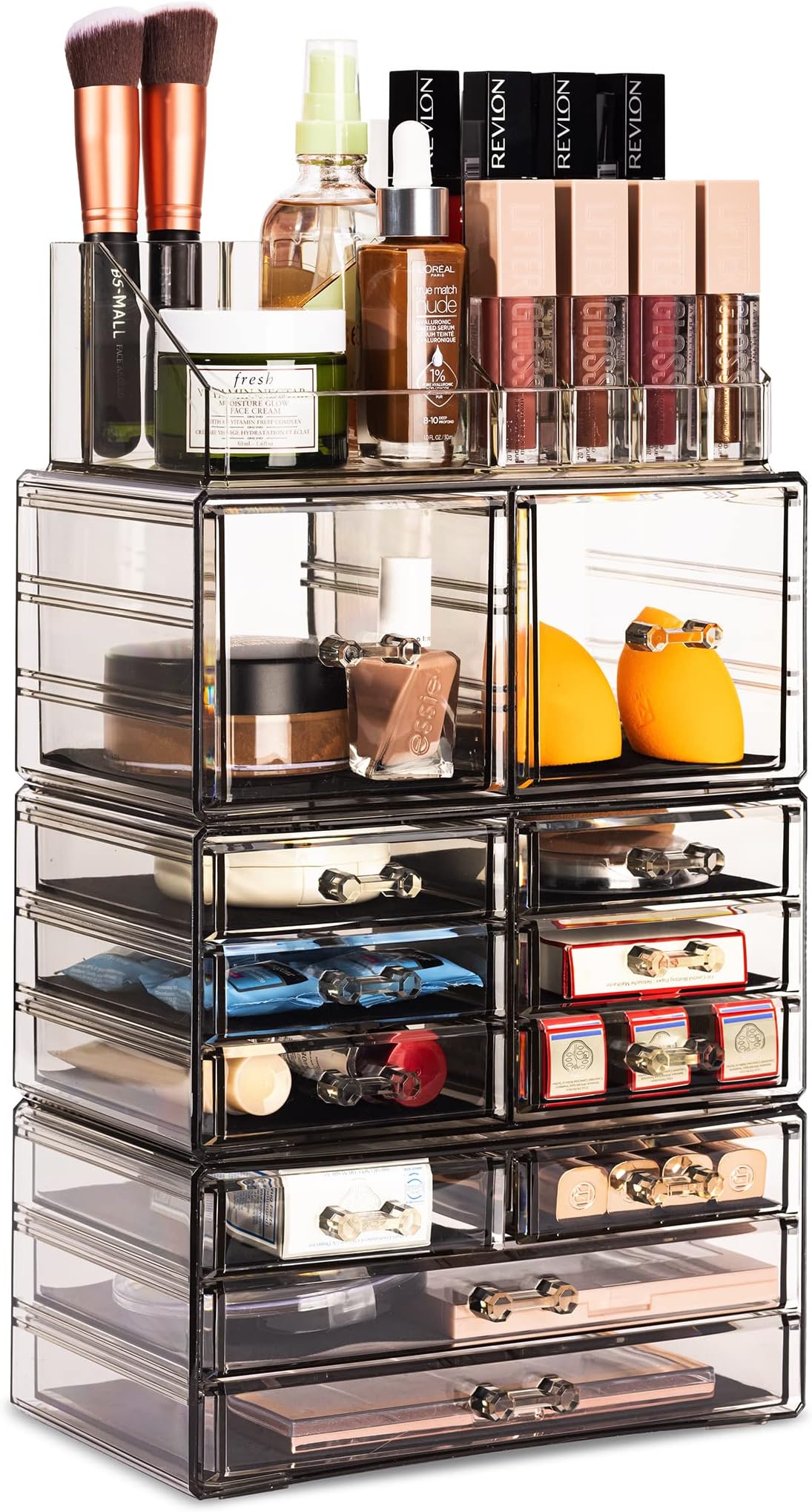 Amazon.com: Cq acrylic Make Up Organizers for Vanity With 6 Drawers, 2 ...