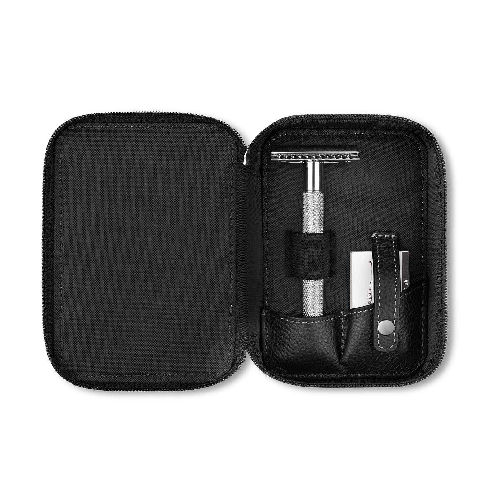 Störtebekker® Premium Etui pour Rasoir de sûreté - étui pour Rasoir de Haute qualité en Cuir véritable - Produit et emballé de manière Durable - Convient à Tous Les rasoirs - idée de Cadeau (Noir)