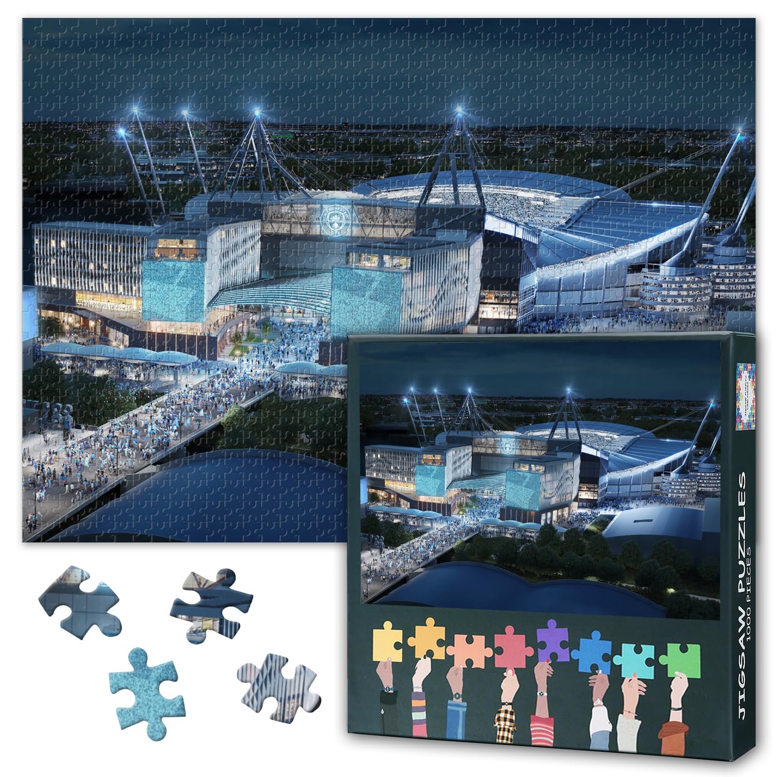 Jigsaw Puzzle for Adults - 1000 Piece Puzzles Etihad Stadium Painting, Challenging Puzzles Game for Bedroom Decor & Birthday Gifts 50x70cm