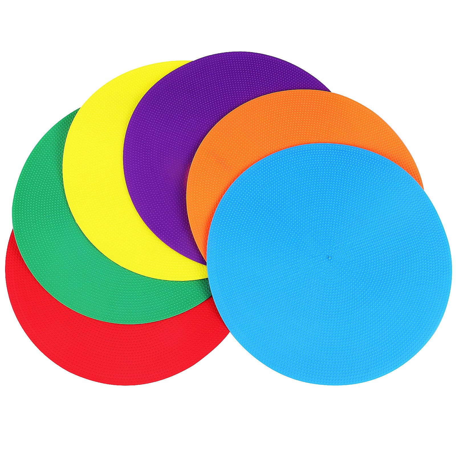 Operitacx Marcadores de Suelo Circulares de TPE, 6 Piezas de Colores Vibrantes para Entrenamiento Deportivo y Eventos, Duraderos y Altamente Visibles