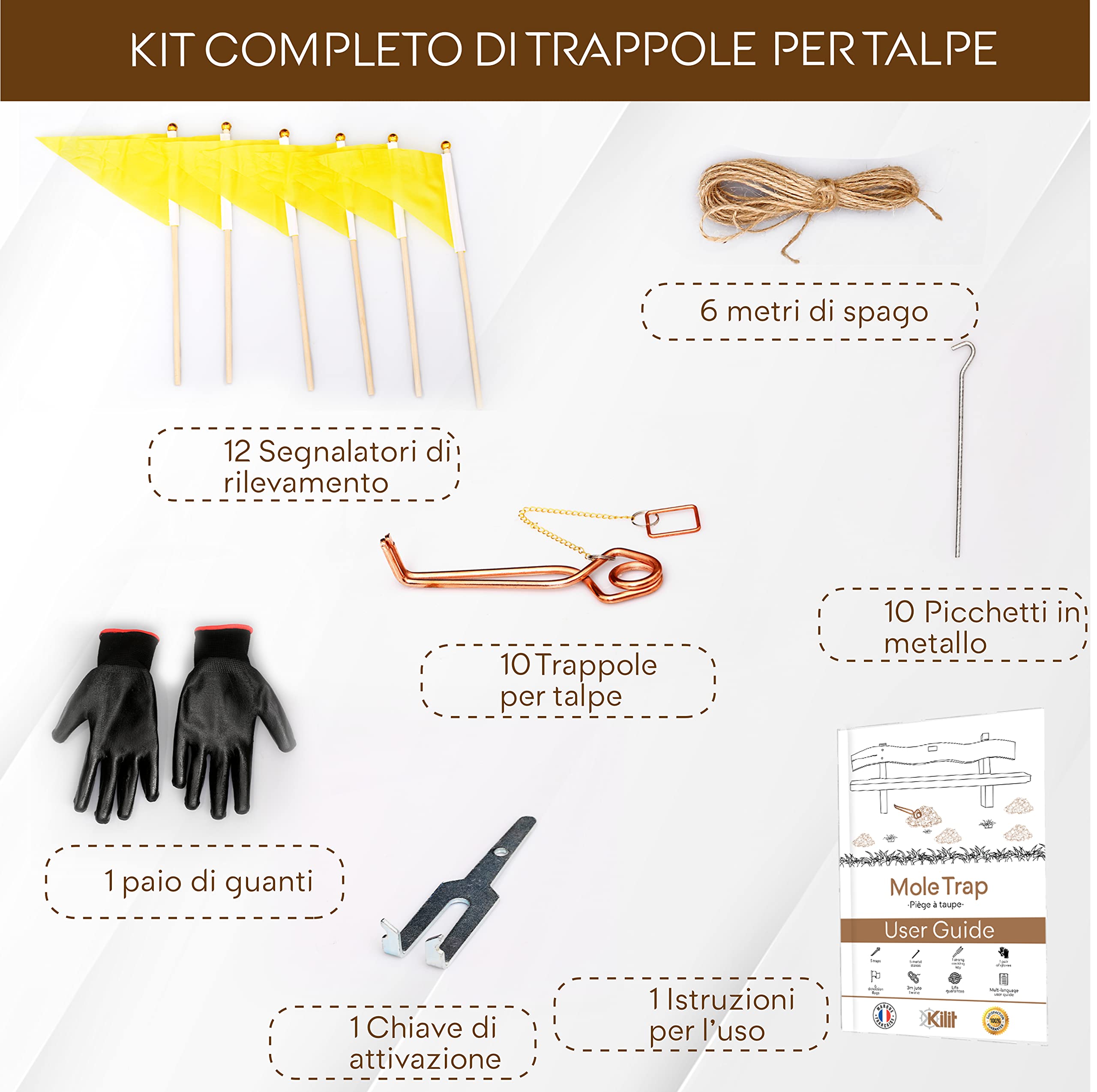 Trappola per Talpe Professionale [Set da 10] - Trappola Meccanica Riutilizzabile - Anti Talpe Senza Veleno - Grandi Superfici
