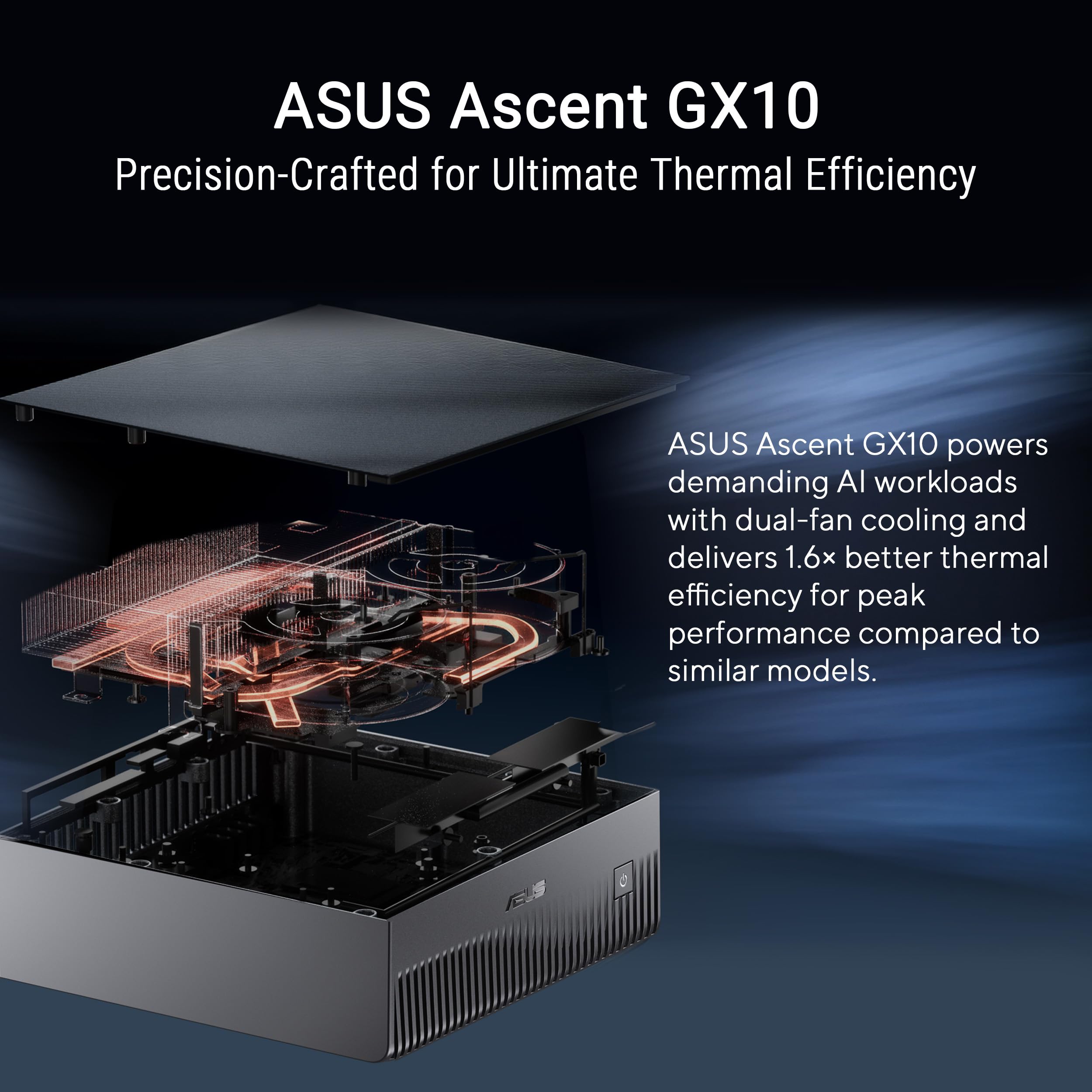 ASUS GX10, Computer AI Desktop, Superchip NVIDIA GB10 e NVIDIA DGX, 128GB LPDDR5x, 1TB di Memoria Installata, Agentic AI Sacalabile, Versione Tall, Grigio