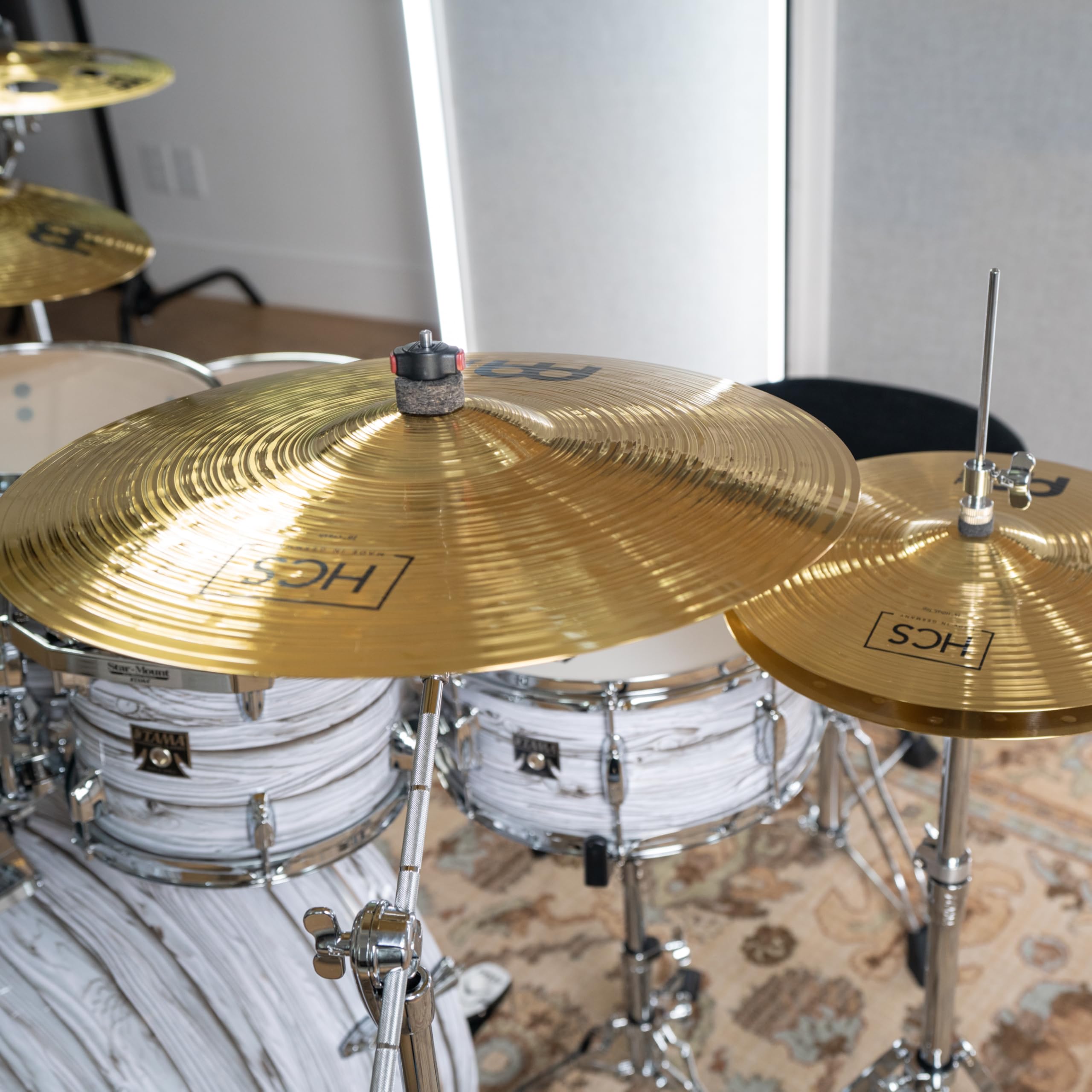 Meinl Cymbals HCS Set de Cymbales Etendu avec Hihat 14", Trash Crash 16, Crash 18 et Ride 20 pour Batterie – Finition Traditionelle en Laiton, fabriqué en Allemagne (HCS14161820)
