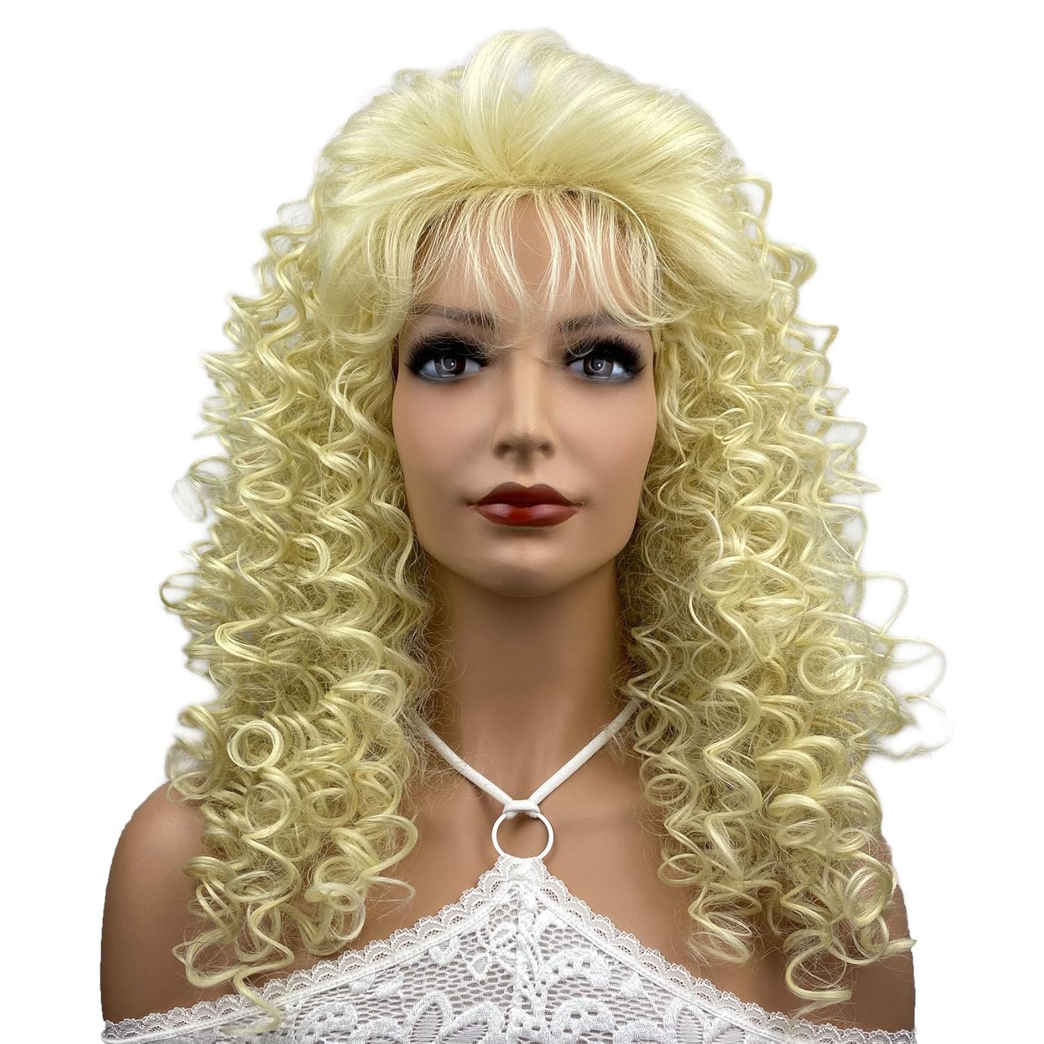 Aimole Long Curly Wigs Synthetic Heat Resistant Hair Cosplay Women Wig (613 Blonde)
