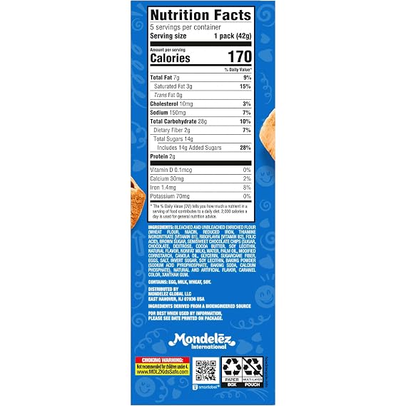 CHIPS AHOY! Baked Bites, Blondie, 5 - 1.5 oz Snack Packs (5 Bites per Pack)