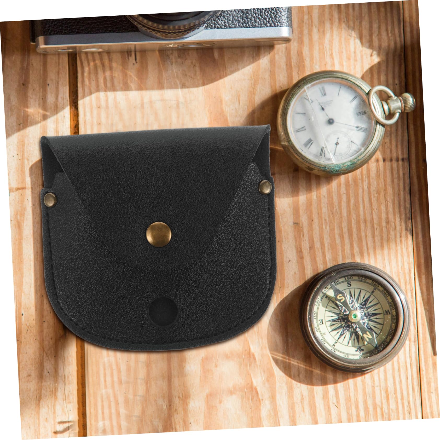 Veemoon Pocket Watch Pouch with Chain Durable PU Container for Doctor Watch Lightweight Compact Storage for Pocket Watch Present for Men