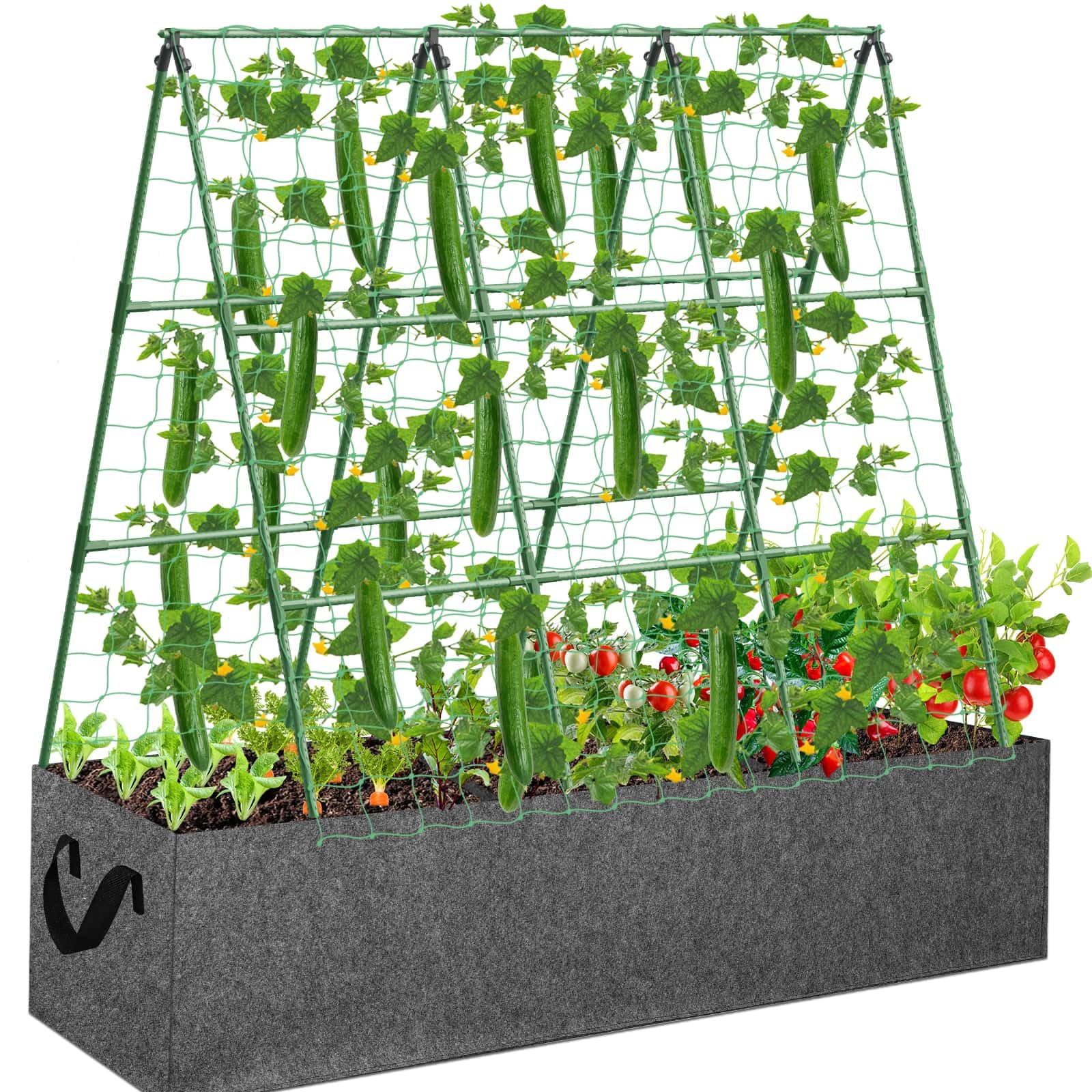 Tidponra Cucumber Trellis with 46 Gallon Grow Bag
