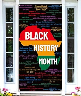 Nepnuser Black History Month Door Cover African American February Festival Decoration School Classroom Backdrop Front Door Hanging Banner