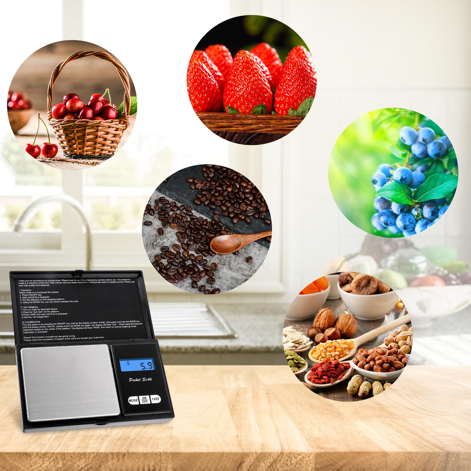 Bilancia di Precisione Digitale JOPHEK 500G/0,01G Portatile con Display LCD