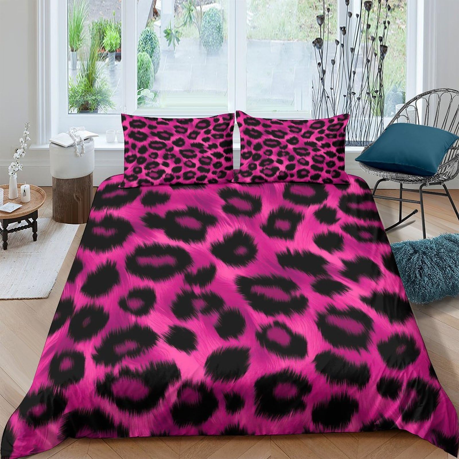 Ctjqhvkz Style-10 3D Printed Pink Leopard Fitted Sheet Microfiber Soft Breathable Animal Pattern Bed Cover For Bedroom Guestroom Mattress Protection Decor Single（135X200cm）