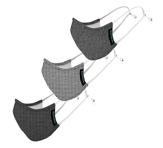 Ocean N95 Cloth Mask for Men & Women & Mask for Kids Girls & Kids Boys N95 Mask Washable and Reusable - Pack of 3