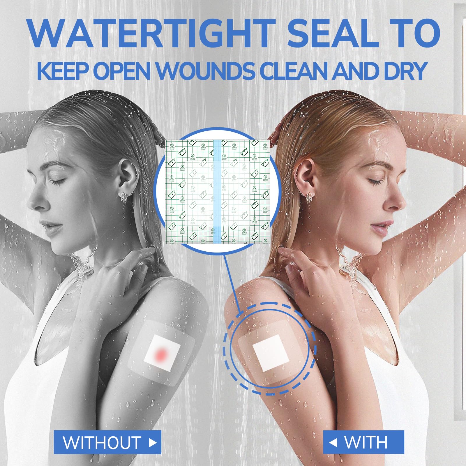 50 Stück Stoma Zubehör, Duschabdeckungen Für Stomabeutel Mit Nicht Haftendem Pad, Stoma, Wasserdichter Duschschutz, Wundabdeckung, Katheterabdeckung Für Die Dusche, 25 X 25 Cm