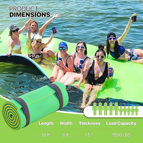 Miniatura 3 de Magshion Large Water Floating Mat for Adults Pool Lake Boating Float Pad 18 x 6 ft