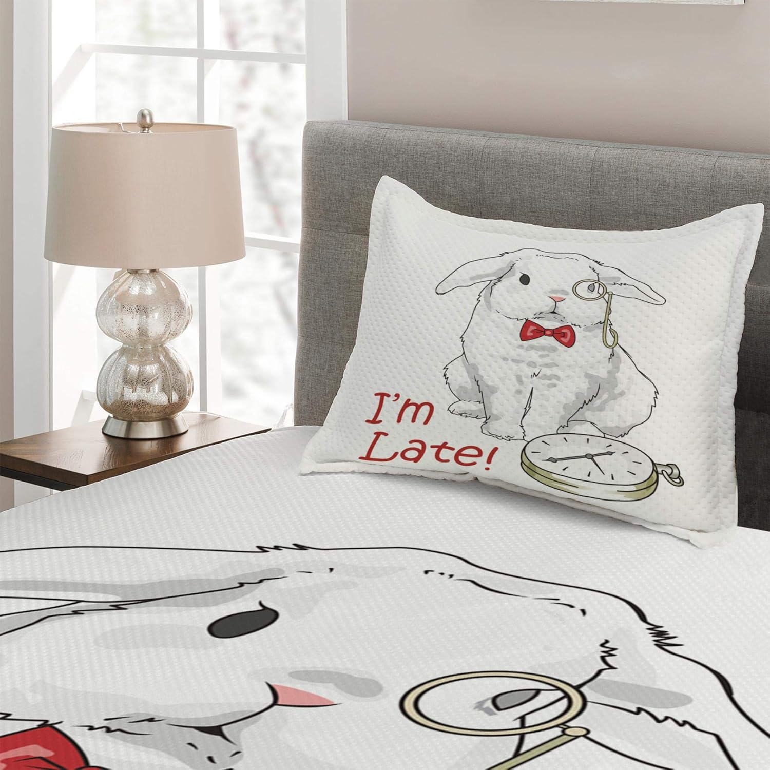 Lunarable Alice in Wonderland Coverlet, Funny Rabbit Pakistan Ubuy