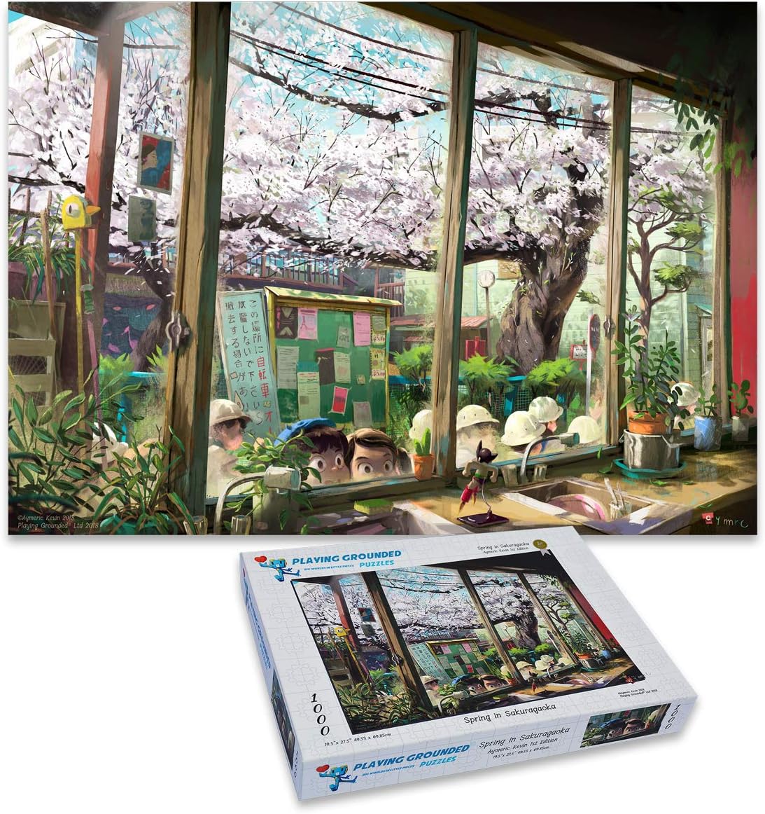 Playing Grounded Limited Edition Jigsaw Puzzle 1000 Pieces Spring in Sakuragaoka Anime Puzzle Anime Collectible Fantasy Puzzle