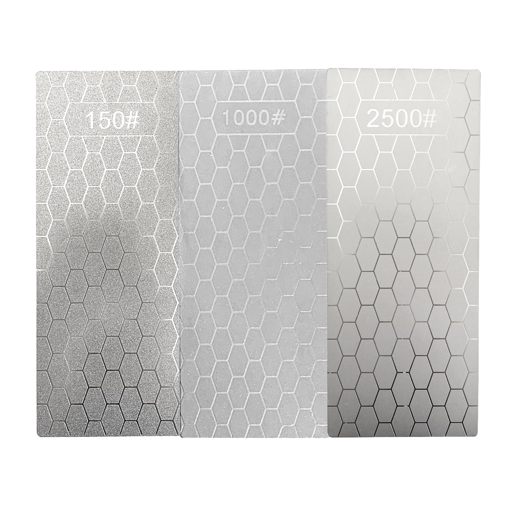 3 Pcs Diamond Sharpening Stones, 150 Coarse Grit 1000 Fine Grit and 2500 Extra Fine Grit Diamond Sharpening Kit Plates for Kitchen Appliances and Outdoor use