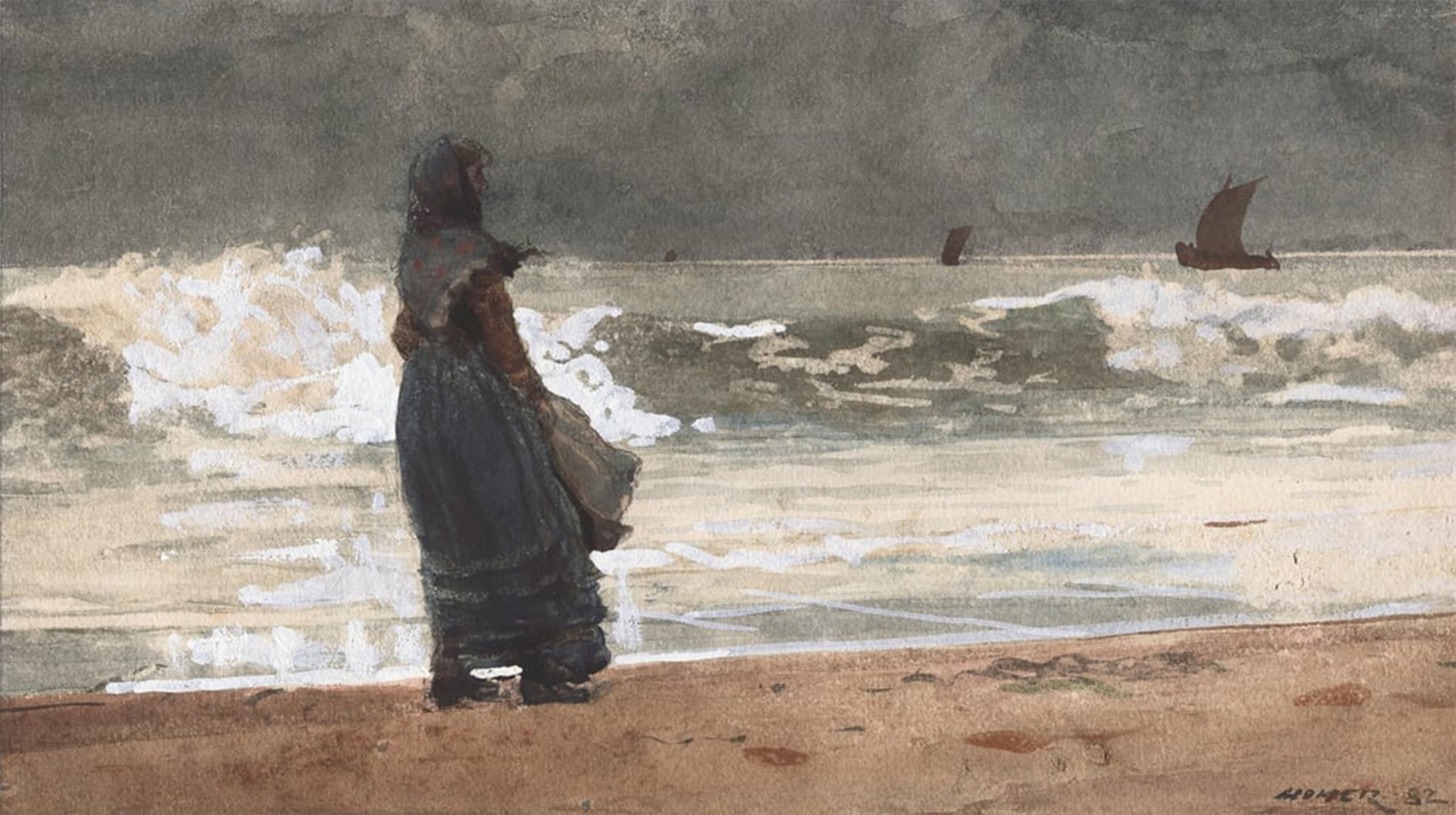 Impression Tableaux Peinture sur Toile Winslow Homer le Watcher Tynemouth de Qualité