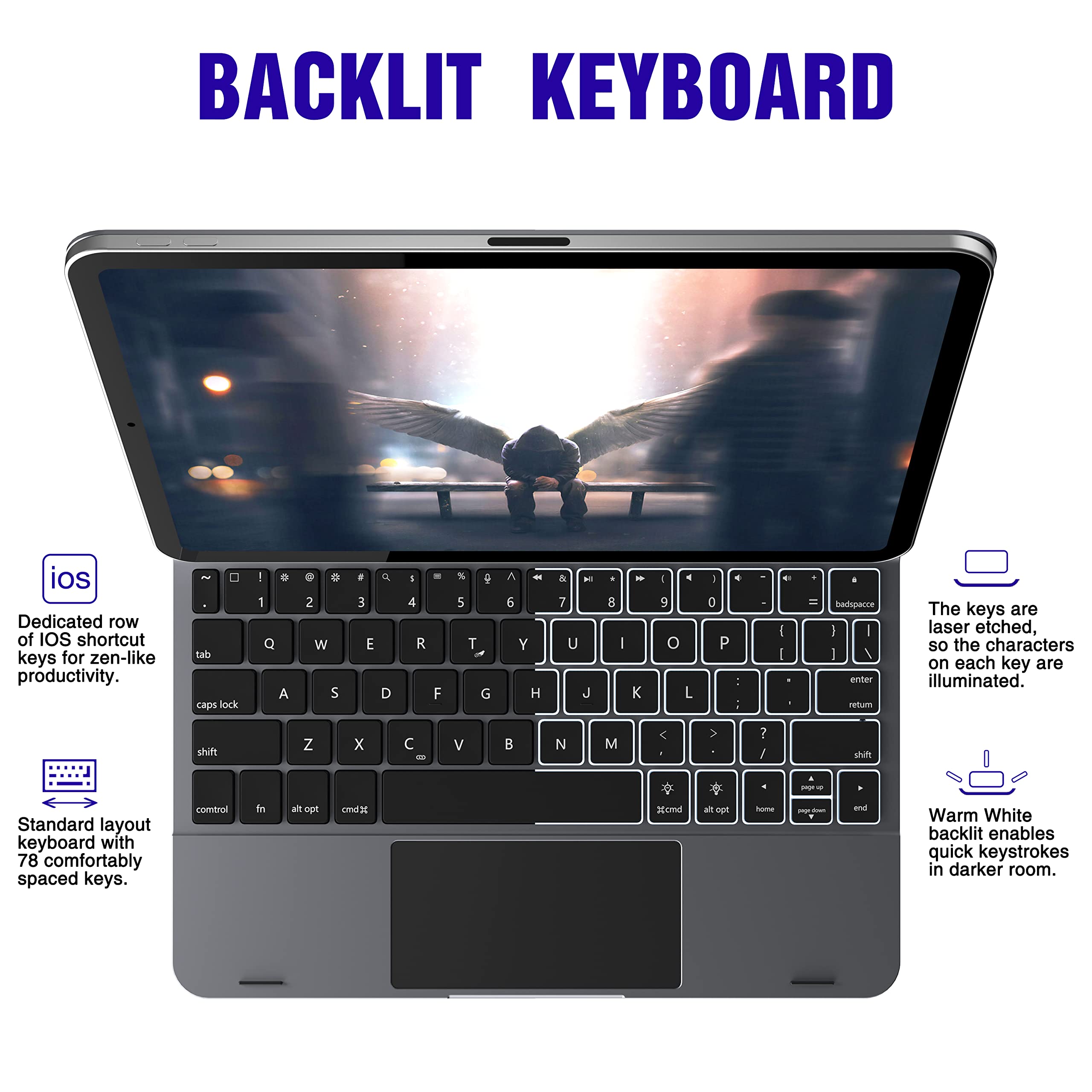 doqo Keyboard Case with Hub compatible with iPad Air 5th /4th 10.9