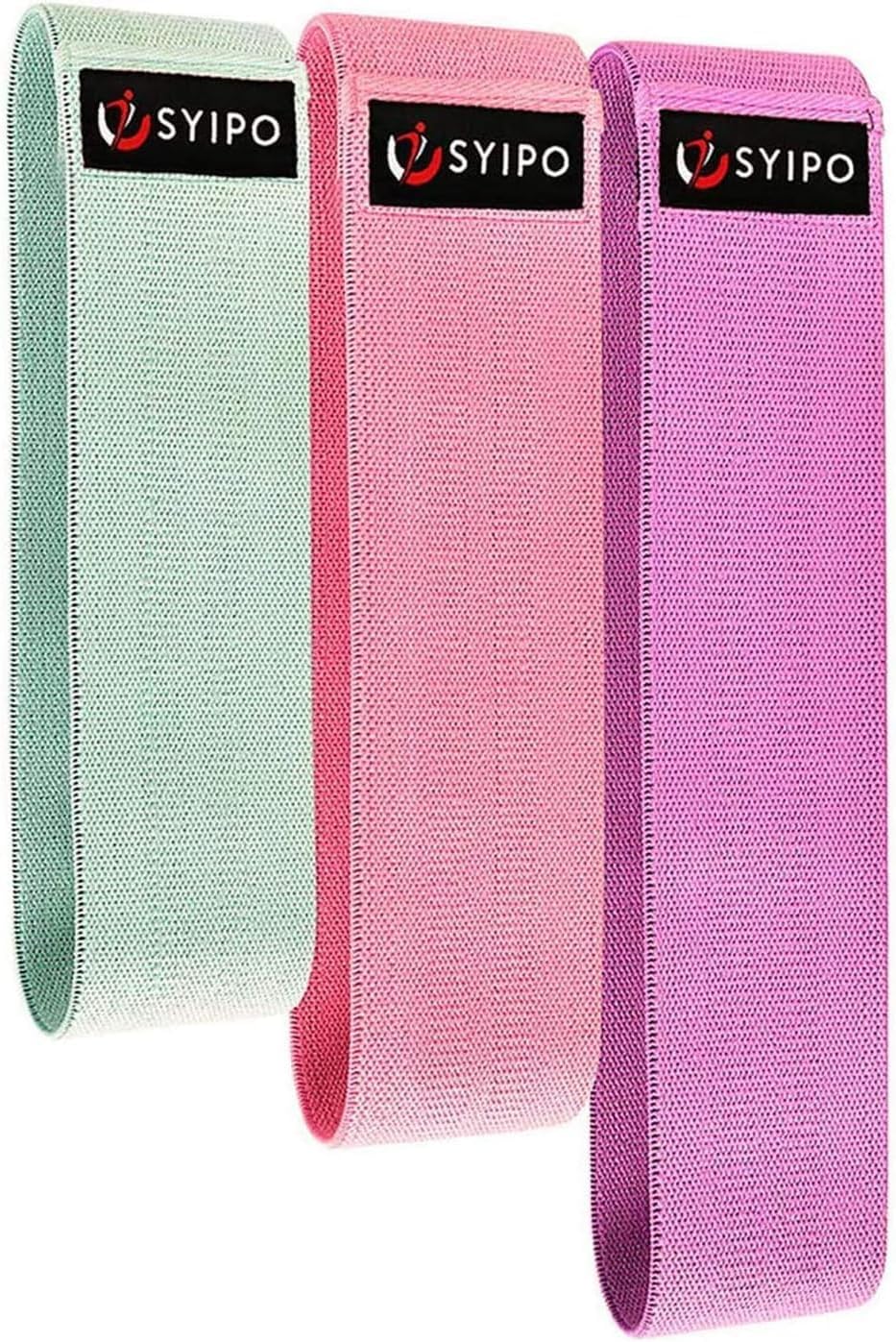 SYIPO Resistance Bands for Working Out, Cloth Hip Resistance Bands for Legs & Butt, Workout Bands for Women/Men, Non-Slip & Washable Booty Band – for Yoga Starter Set, Rehab, Fitness,ect. Set of 3
