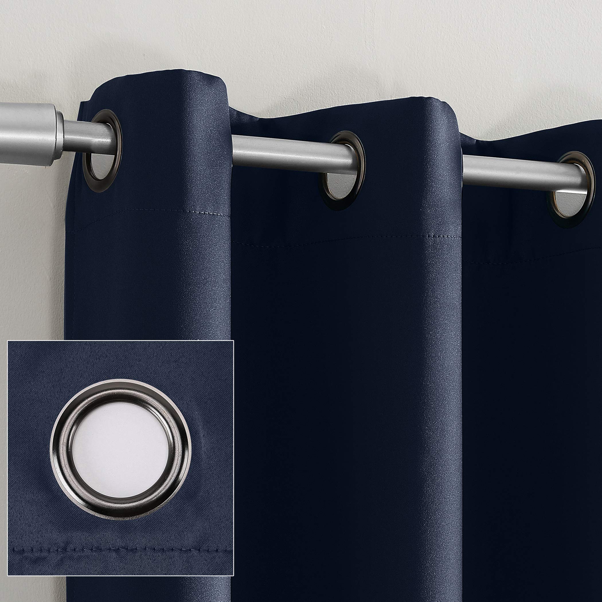 Sun Zero Nordic - Confezione da 2 tende a pannelli, 100% oscuranti, 132 x 274 cm, colore: blu navy