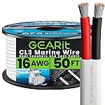GEARit Speaker Wire 16 Gauge (50ft), Red/Black Speaker Cable 16AWG, Duplex 2-Conductor, Speaker Wires for Boat, RV, Camper, Trailer, Automotive, in-Wall and Outdoor Use