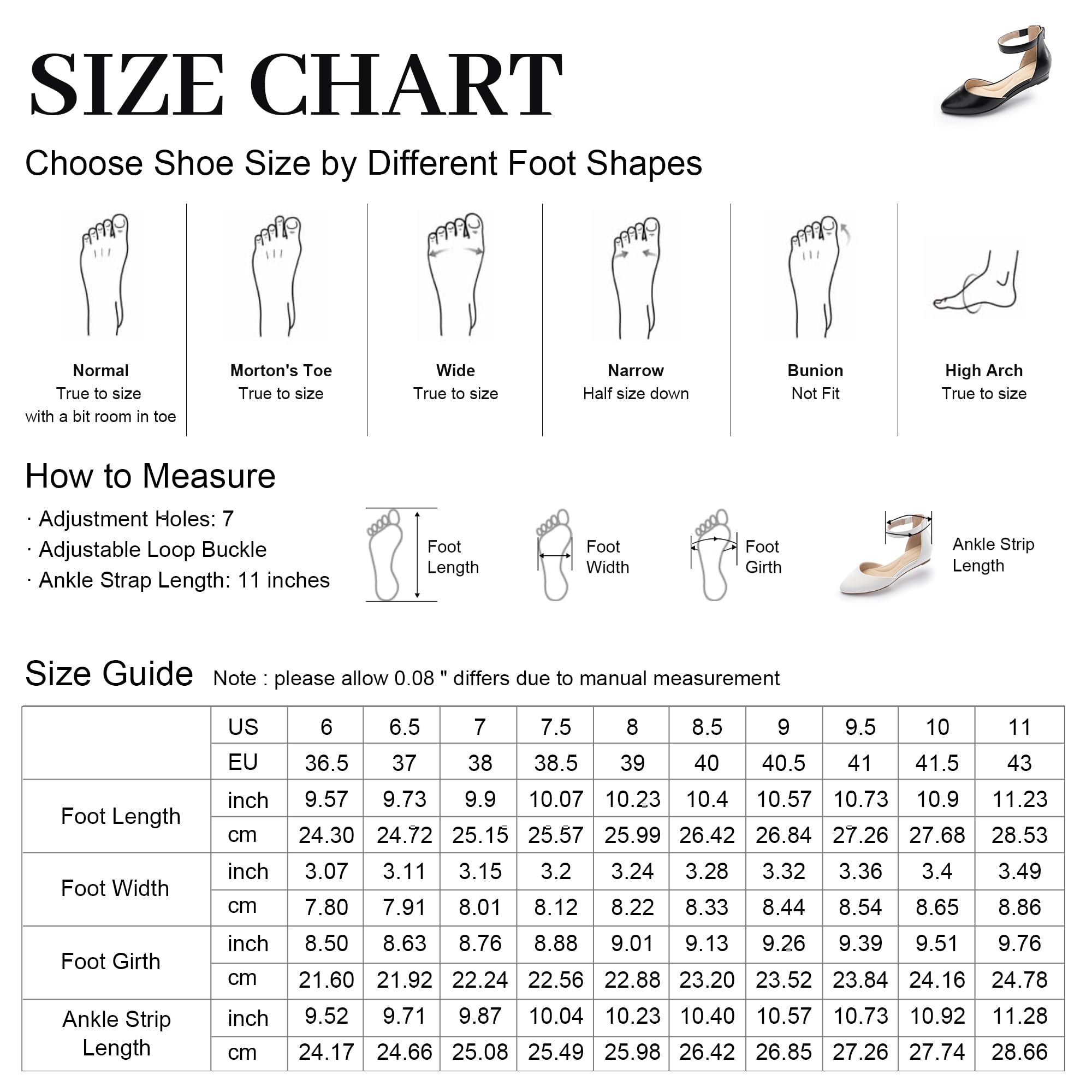 Cusolemore Angela Chaussures Plates habillées pour Femmes avec Bride de Cheville à Faible écart