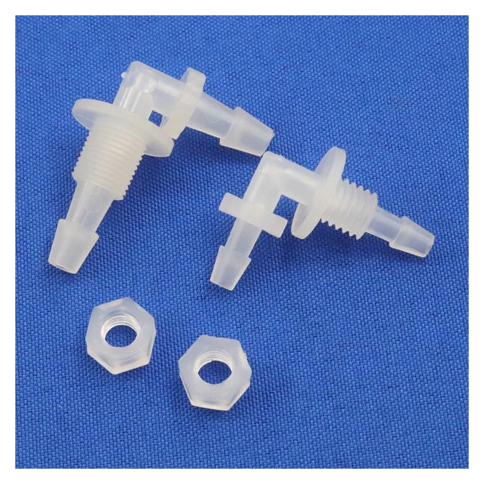 5~200 Uds M6 M8 G1/8 G1/2 rosca a 2-12mm PP Unión de mamparo conectores acodados tuerca hexagonal acuario pecera conector manguera bomba aire(11.1-G1I2-11.1,50pcs With Nuts)