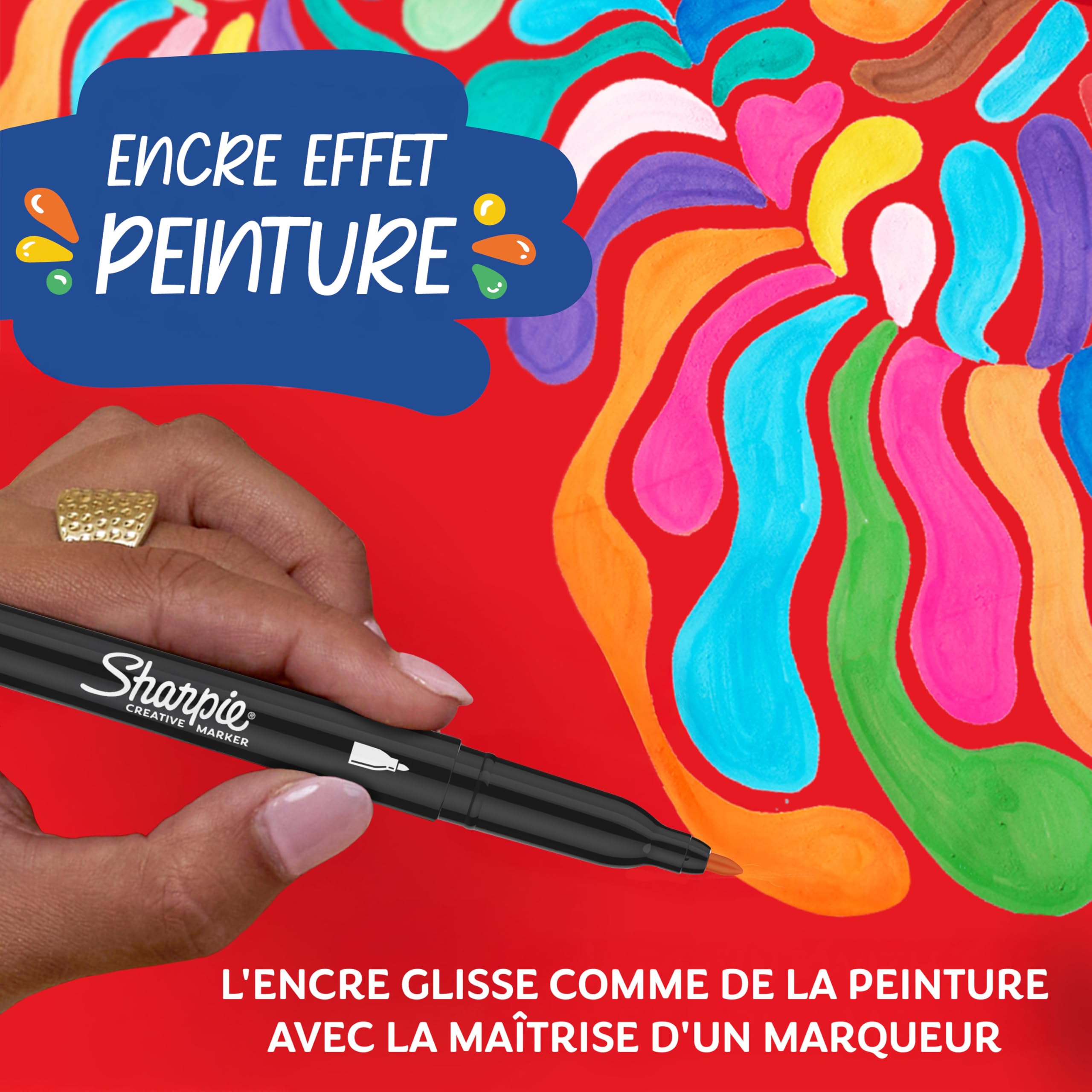 Sharpie Creative Marker – Lot de 36 stylos de peinture acrylique | Marqueurs de peinture à base d'eau | Encre sans bavure écrit sur la plupart des surfaces | Pointe fine | Fournitures d'artisanat et