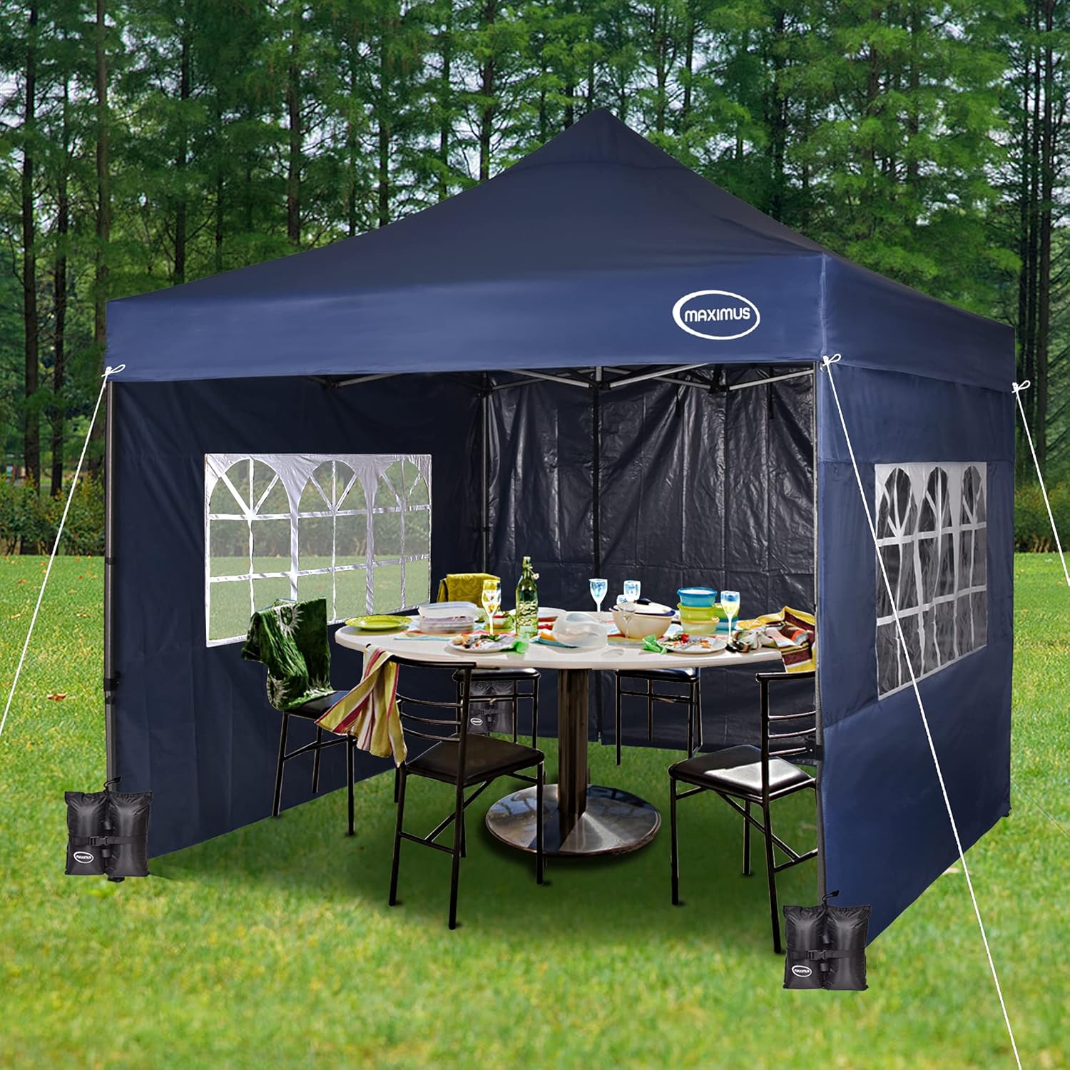 MAXIMUS HEAVY DUTY POP UP GAZEBO 3m x 3m COMMERCIAL MARKET STALL WITH 4