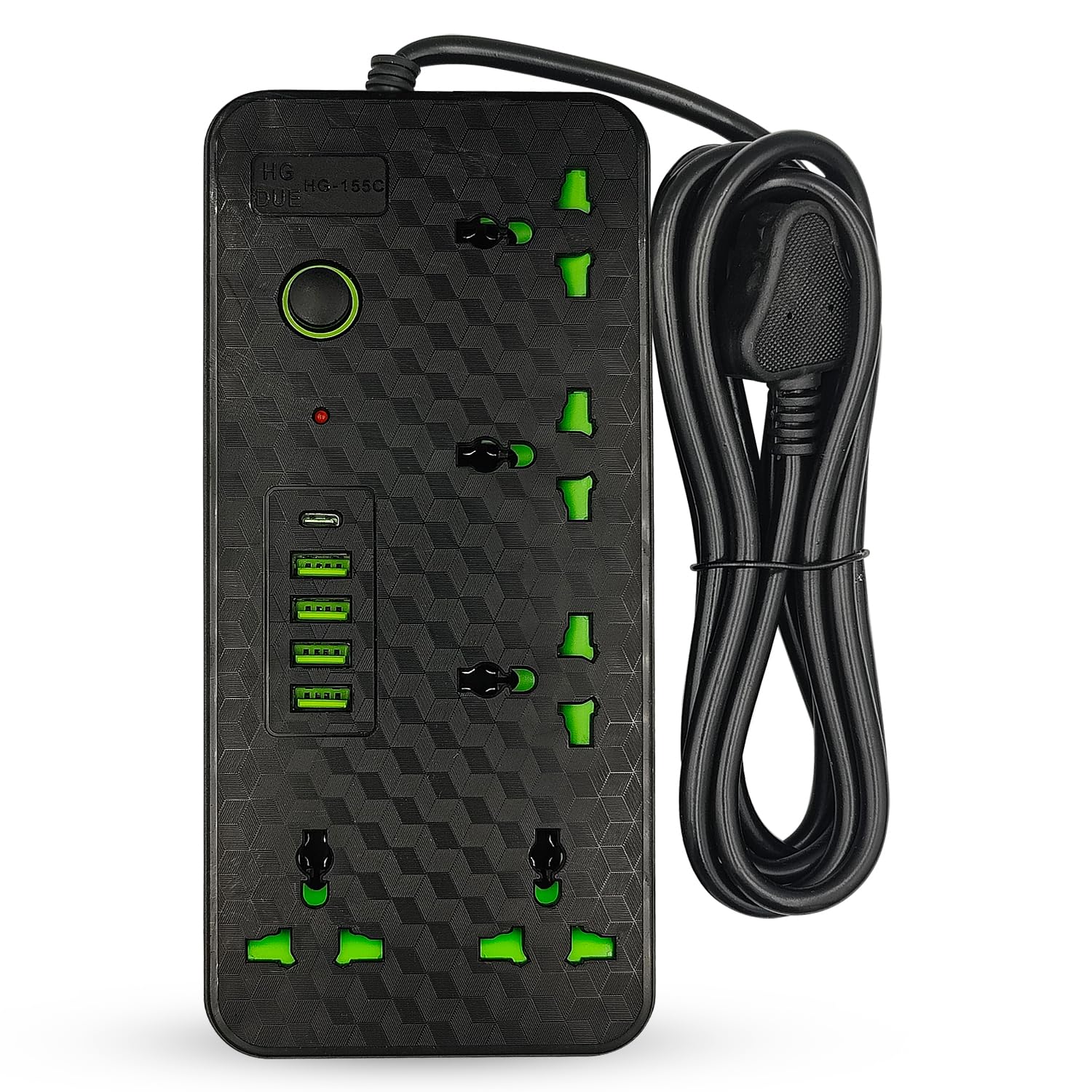 Since New Universal Extension Lead with Multiple Function,UK Plug 3 Pin Socket Outlet with 5 Gang | 4 USB Port | 1 Type-C Port,3M Electric Socket Mains Strip for Home,Kitchen,and Office (Black)