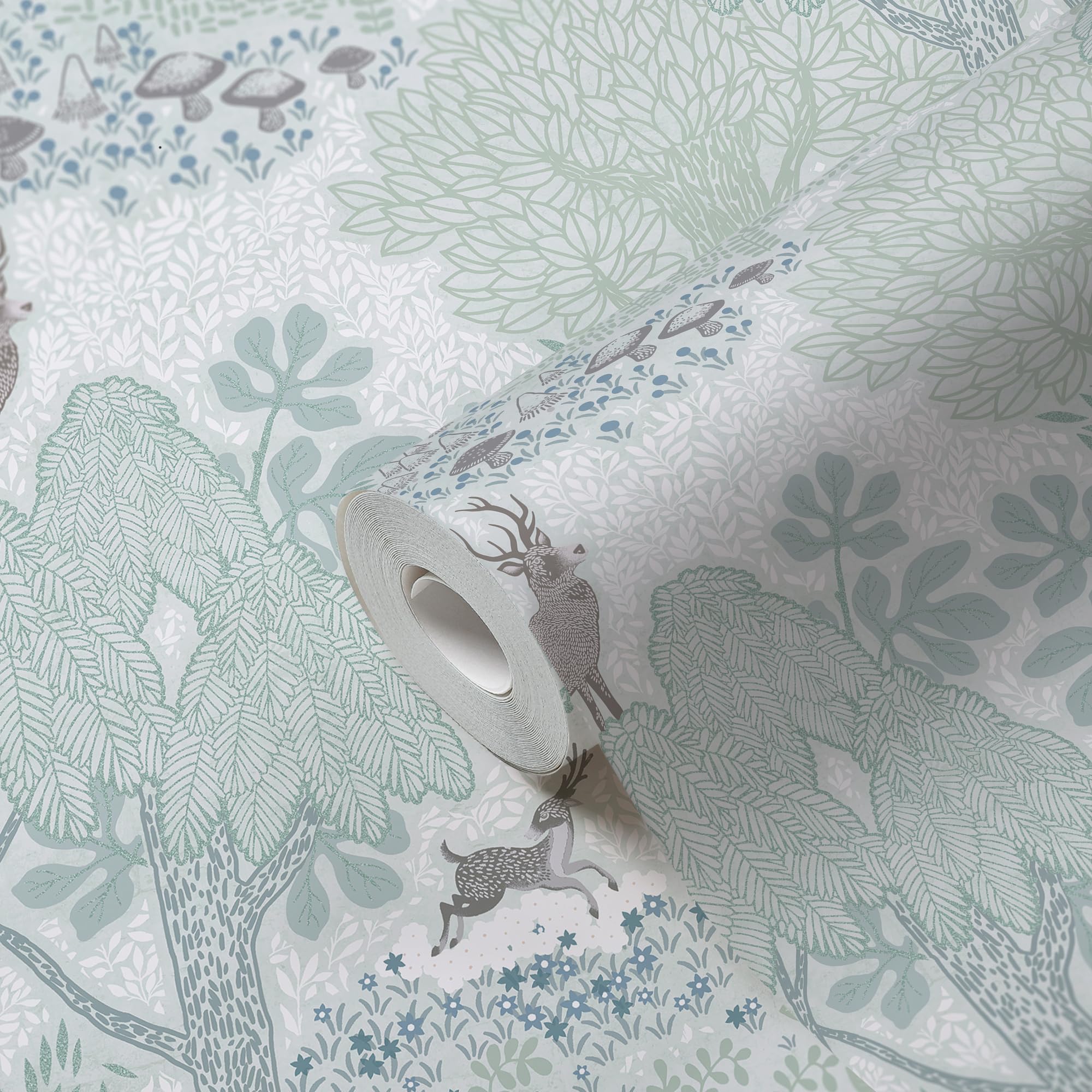 A.S. Création papier peint intissé à motif forêt en marron, vert, blanc – papier peint forêt 10,05 x 0,53 m – 771331