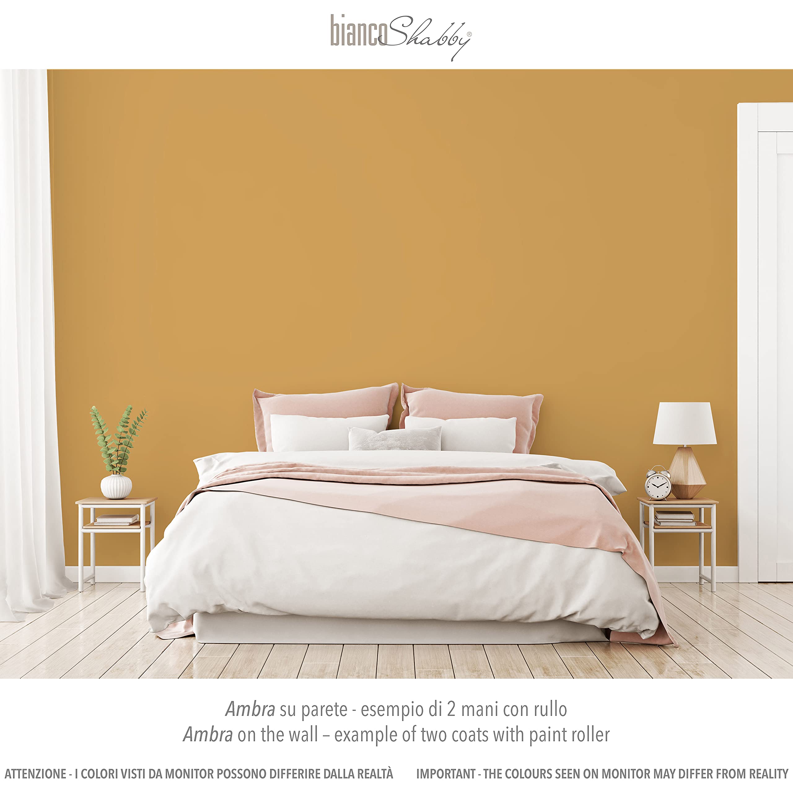 bianco Shabby® Chalk Paint Ambra Farba kredowa do mebli i ścian, efekt vintage, shabby chic, ekstra matowa (2,5 Litera)