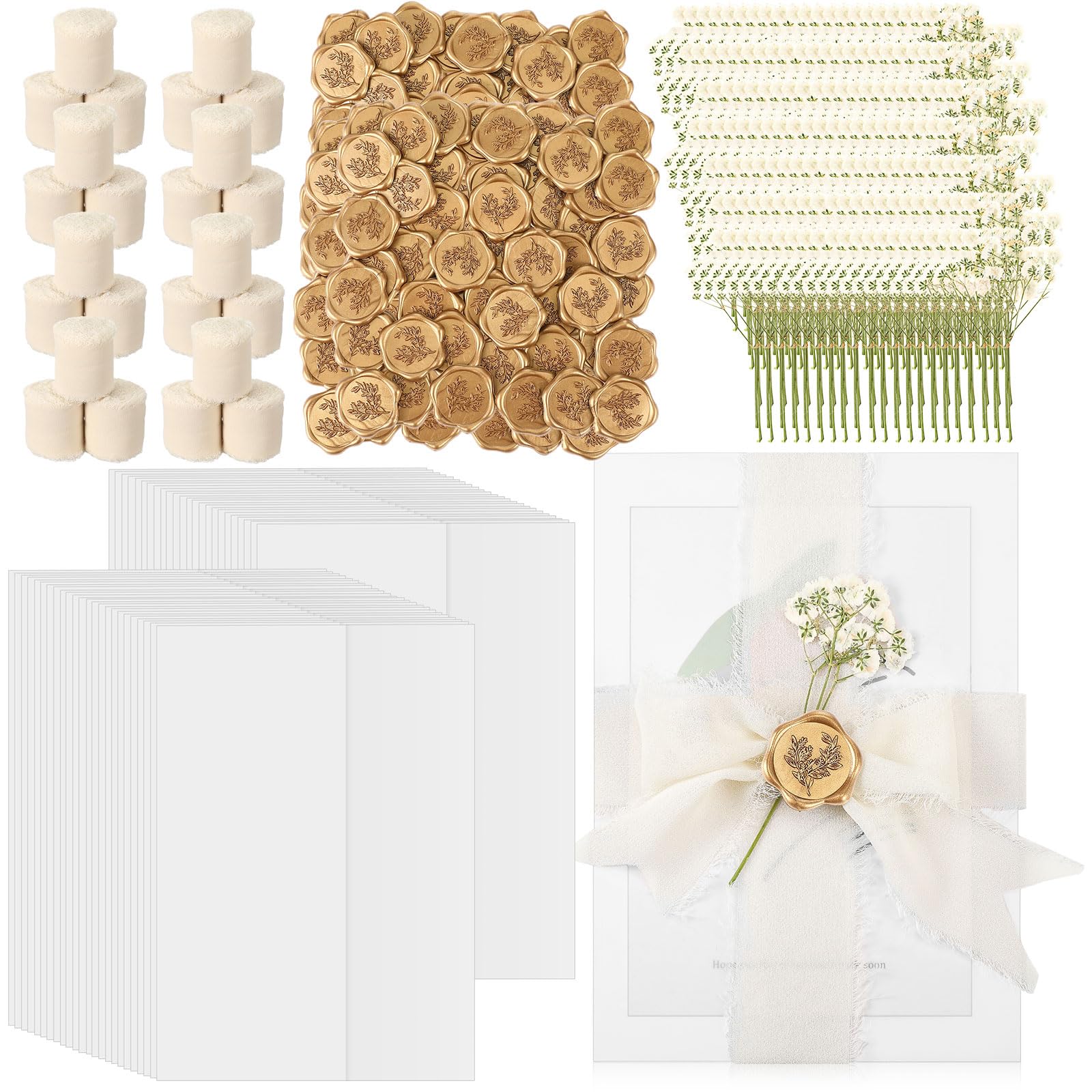 Photo 1 of Fuyoooo Wedding Invitation Vellum Jackets Set (50 Pack)